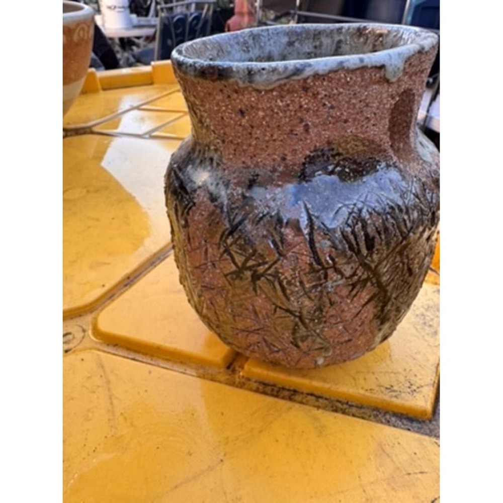 Stoneware Pot/Vase Studio Art Pottery Textured Table Top Home Decor Collectible - Picture 10 of 11